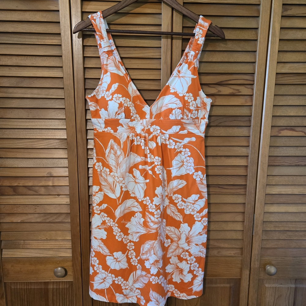 Tommy Bahama Orange and White Hawiian Print Sundress